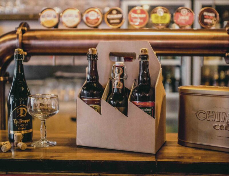 Cestello da birra onda avana per 6 bottiglie