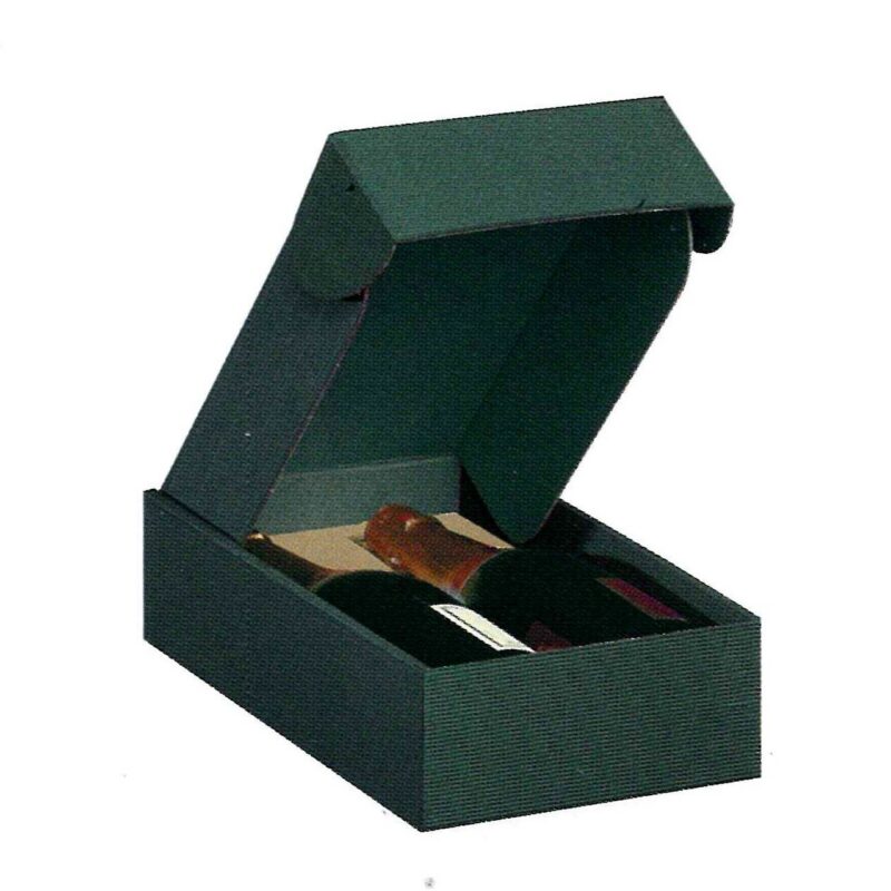 Casa della Carta - Scatole bottiglie onda verde con separatore int. microonda