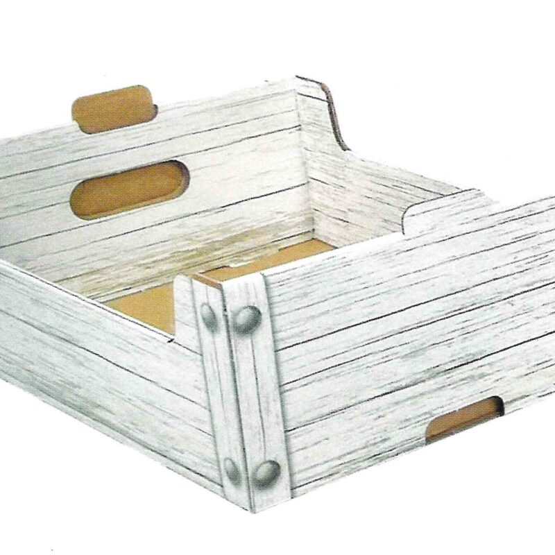 Casa della Carta - Cesta vintage wood bianco art.v012